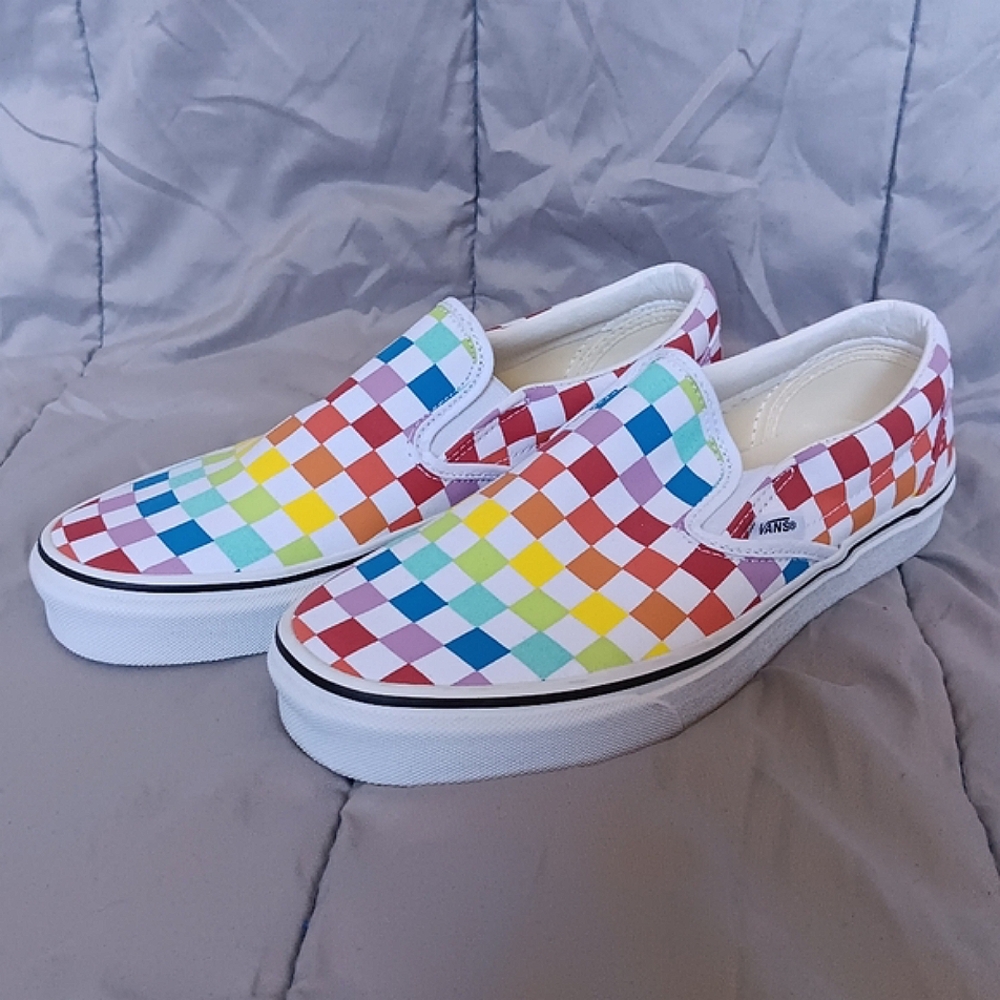VANS Rainbow Checker Slip Ons
